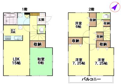 Floor plan. 34,900,000 yen, 4LDK, Land area 102.99 sq m , Building area 99.36 sq m