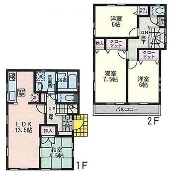 Floor plan. 31,800,000 yen, 4LDK, Land area 125.14 sq m , Building area 90.27 sq m