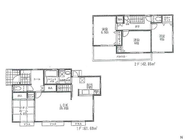 Floor plan. 41,850,000 yen, 4LDK, Land area 157.67 sq m , Building area 104.54 sq m floor plan
