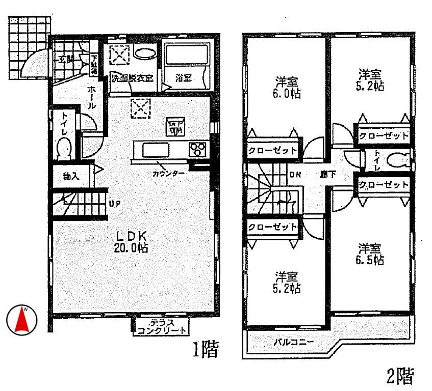 Floor plan. 47,800,000 yen, 4LDK, Land area 141.16 sq m , Building area 100.6 sq m