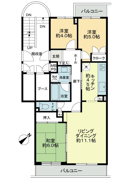 Floor plan. 3LDK, Price 15.8 million yen, Occupied area 70.23 sq m , Balcony area 9.95 sq m