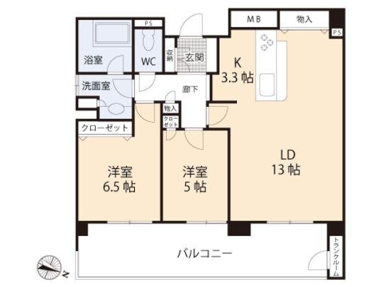 Floor plan. 2LDK, Price 24,300,000 yen, Footprint 70.8 sq m , Balcony area 11.48 sq m floor plan