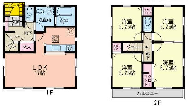 Floor plan. (4 Building), Price 30,800,000 yen, 4LDK, Land area 93.2 sq m , Building area 89.1 sq m