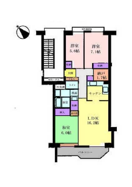 Floor plan. 3LDK + S (storeroom), Price 19.5 million yen, Footprint 82.4 sq m
