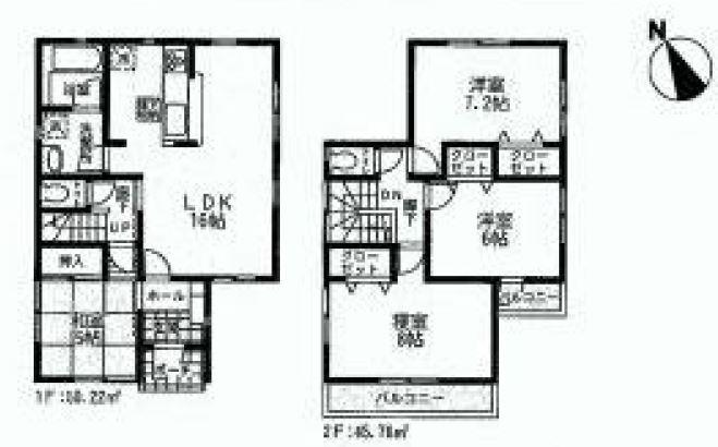 Floor plan. (Building 2), Price 39,800,000 yen, 4LDK, Land area 105.01 sq m , Building area 95.98 sq m