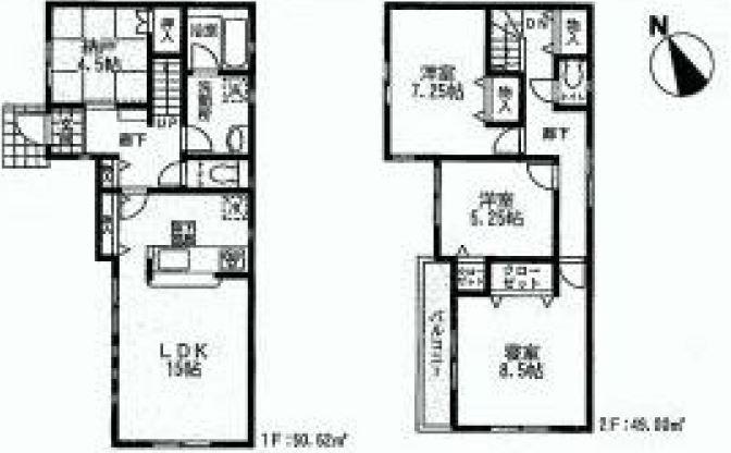 Floor plan. (3 Building), Price 37,800,000 yen, 3LDK+S, Land area 102 sq m , Building area 99.62 sq m