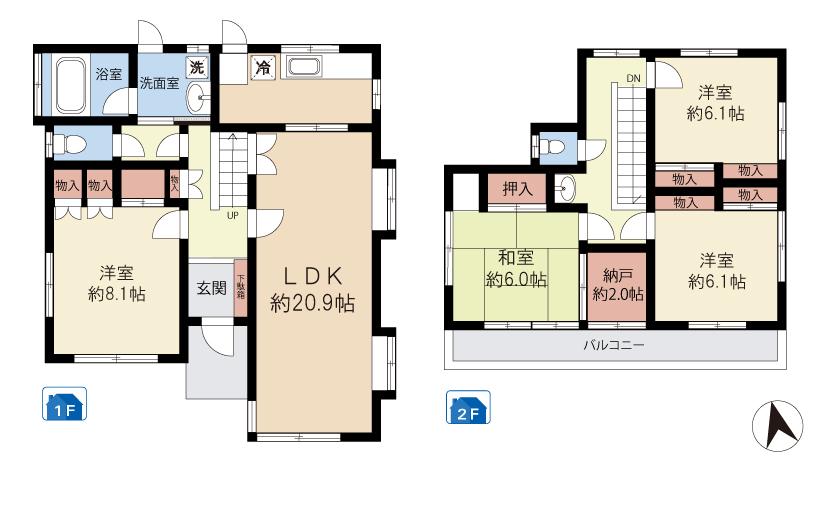 Floor plan. 36,900,000 yen, 4LDK, Land area 283 sq m , Building area 118 sq m