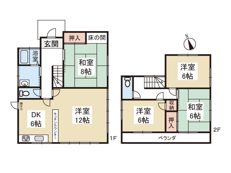 Floor plan. 29,800,000 yen, 4LDK, Land area 203.3 sq m , Building area 97.65 sq m building floor plan