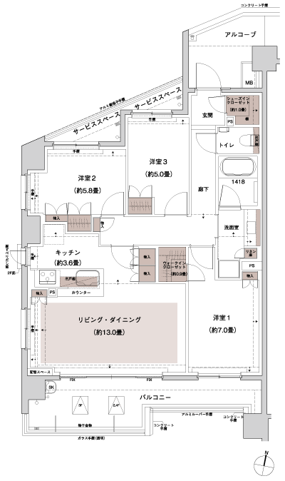 Floor: 3LDK + WIC + SIC, the occupied area: 81.69 sq m, Price: 63,811,511 yen, now on sale