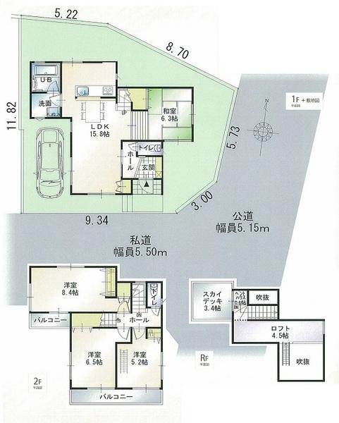 Floor plan. (A Building), Price 43,800,000 yen, 4LDK, Land area 125.1 sq m , Building area 98.36 sq m