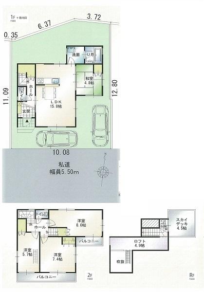 Floor plan. (B Building), Price 43,800,000 yen, 4LDK, Land area 125.1 sq m , Building area 99.78 sq m