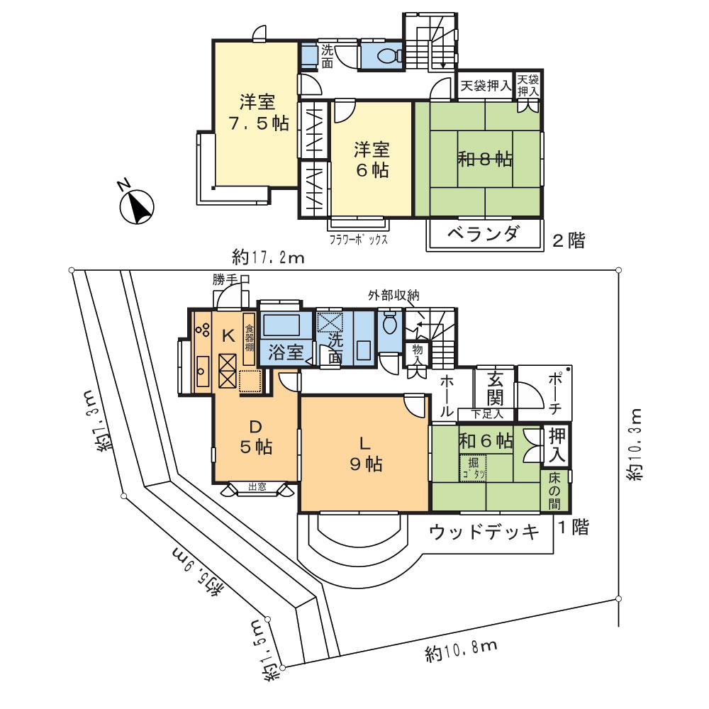 Floor plan. 44,800,000 yen, 4LDK, Land area 173.3 sq m , Building area 116.08 sq m