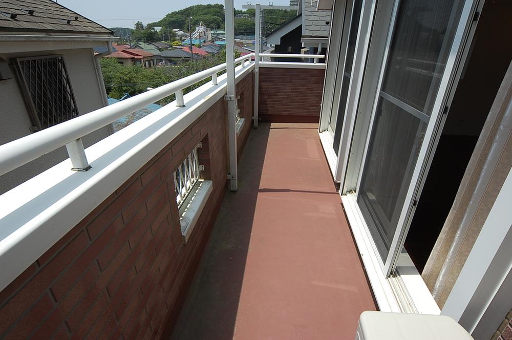 Balcony. South-facing second floor balcony width 5.4m