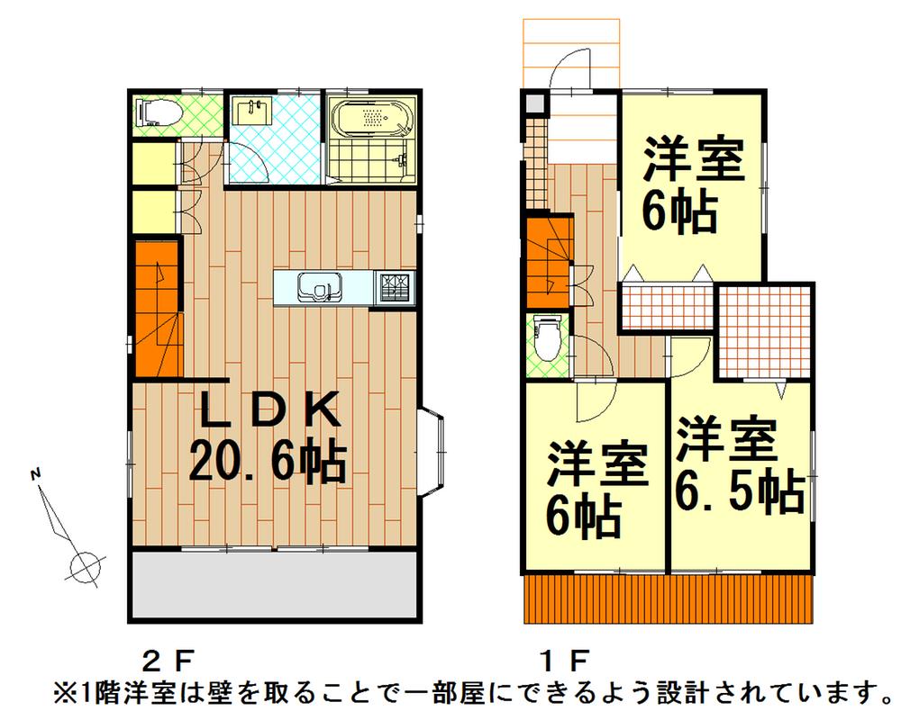 Floor plan. 24,800,000 yen, 3LDK, Land area 127.23 sq m , Building area 93.36 sq m