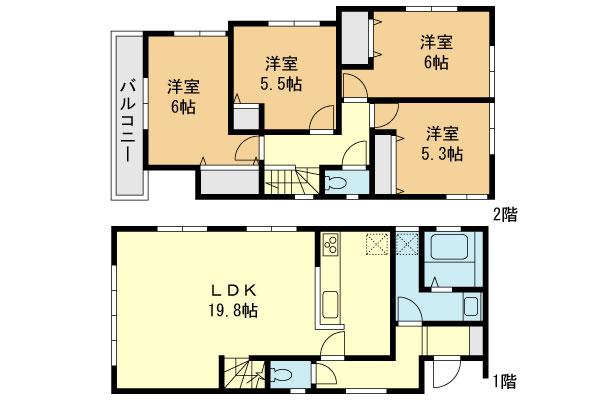 Floor plan. (12 Building), Price 36,800,000 yen, 4LDK, Land area 101.85 sq m , Building area 97.22 sq m