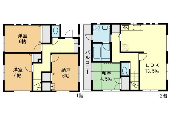 Floor plan. (5 Building), Price 32,800,000 yen, 3LDK+S, Land area 79.98 sq m , Building area 88.29 sq m