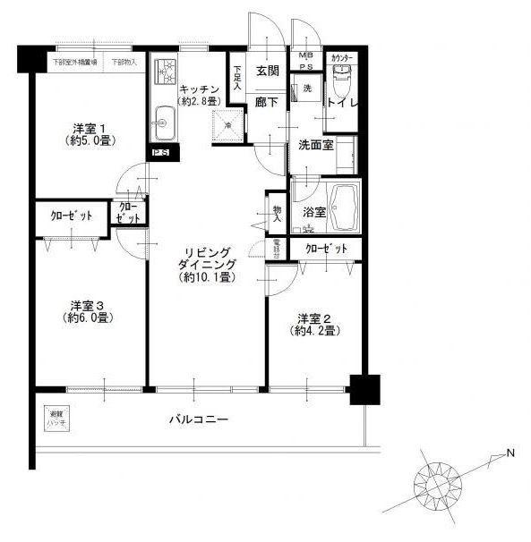 Floor plan. 3LDK, Price 21.9 million yen, Footprint 62.4 sq m , Balcony area 10.92 sq m