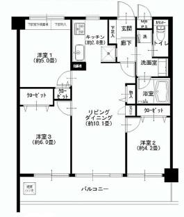 Floor plan. 3LDK, Price 21.9 million yen, Footprint 62.4 sq m