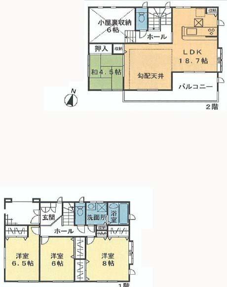 Floor plan. 56,458,000 yen, 4LDK, Land area 149.39 sq m , Building area 111.04 sq m