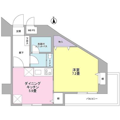 Floor plan.  ■ Floor plan of 1DK type