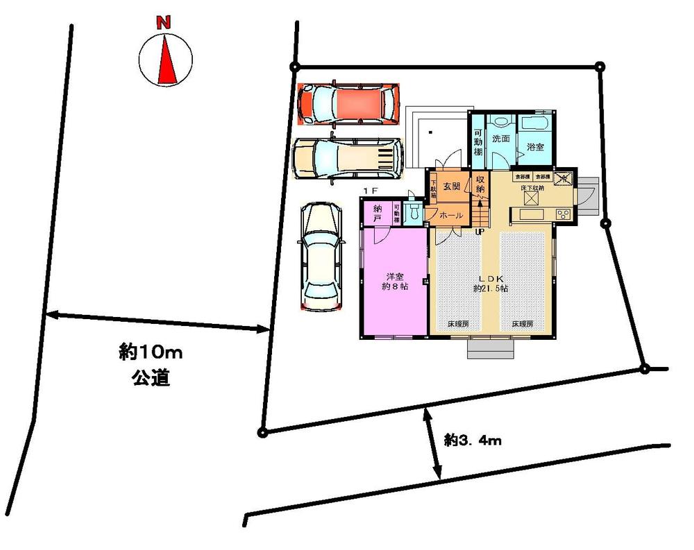 Compartment figure. 54,900,000 yen, 5LDK, Land area 213.32 sq m , Building area 124.89 sq m layout