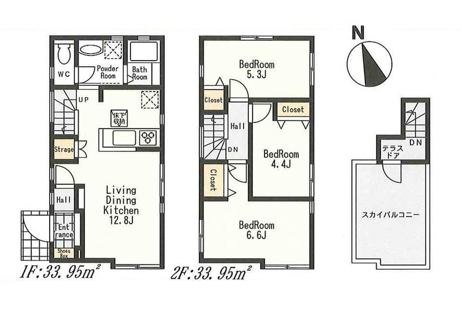 Floor plan. 29,800,000 yen, 3LDK, Land area 80 sq m , Building area 67.9 sq m floor plan