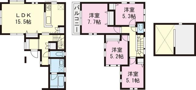 Floor plan. 39,958,000 yen, 4LDK, Land area 110.27 sq m , Building area 95.22 sq m