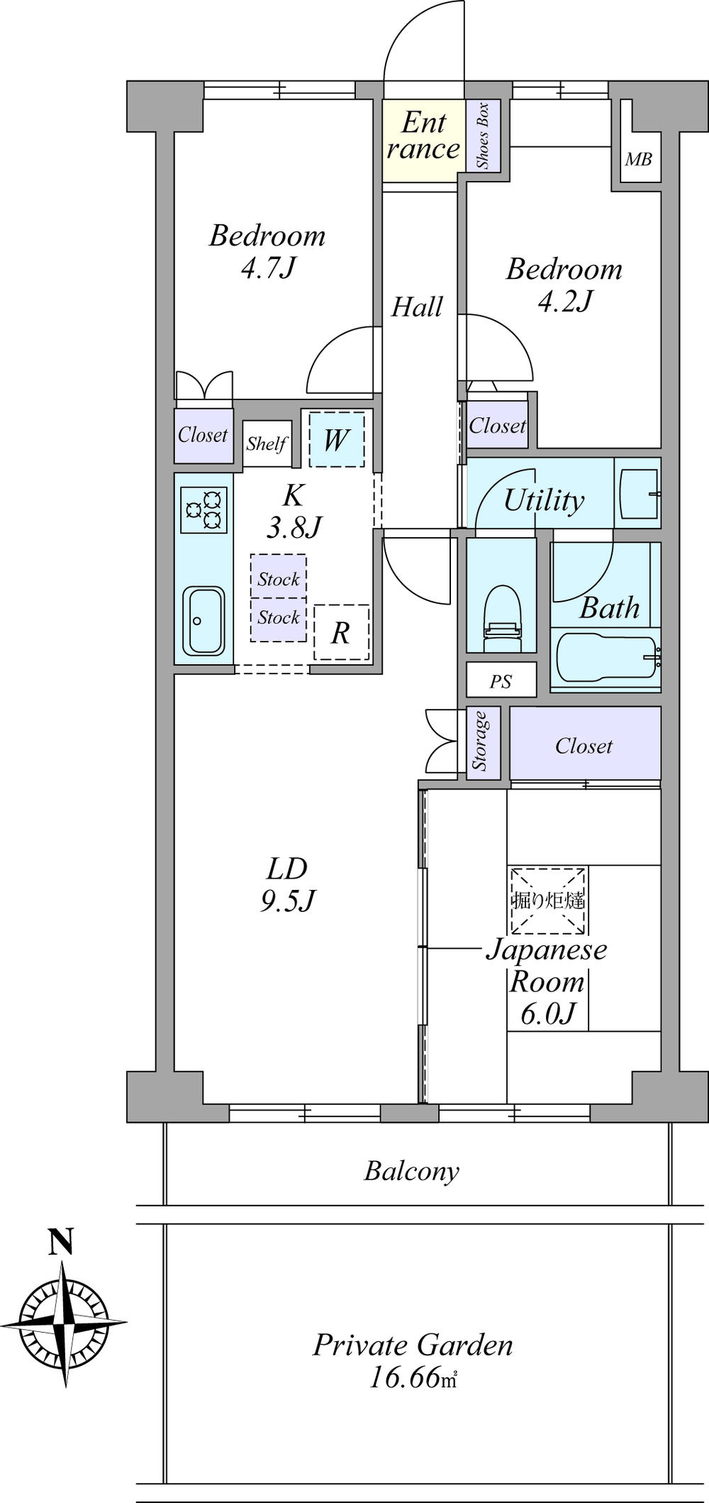 Floor plan. 3LDK, Price 18,800,000 yen, Footprint 61.6 sq m , Balcony area 5.6 sq m pet breeding Allowed