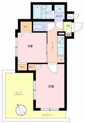 Floor plan. 2K, Price 9.8 million yen, Occupied area 32.23 sq m