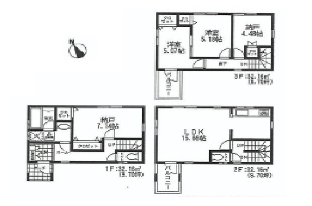 Floor plan. (5), Price 41,800,000 yen, 4LDK, Land area 65.09 sq m , Building area 96.48 sq m