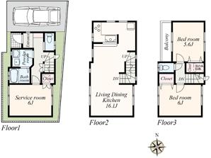 7 Building floor plan (2LDK + S + car space Site area 50.03 sq m  Building area 80.43 sq m)