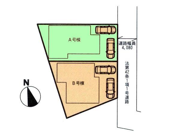 Compartment figure. 51,800,000 yen, 4LDK, Land area 124.14 sq m , Car space two possible by the building area 98.95 sq m car.