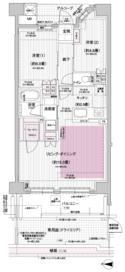 Floor: 2LDK, the area occupied: 61.3 sq m, Price: 39,800,000 yen, now on sale