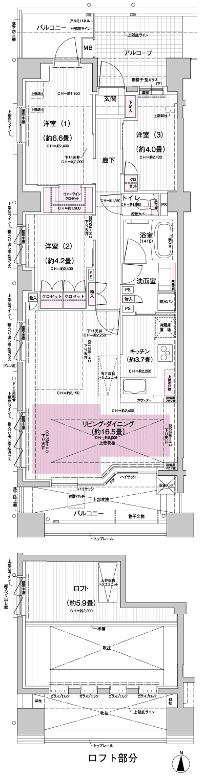 Floor: 3LDK + loft, the occupied area: 88.48 sq m, Price: 73,800,000 yen, now on sale