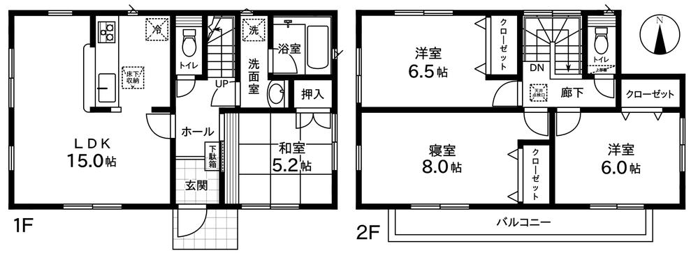 Floor plan. Price 42,800,000 yen, 4LDK, Land area 118.22 sq m , Building area 93.96 sq m