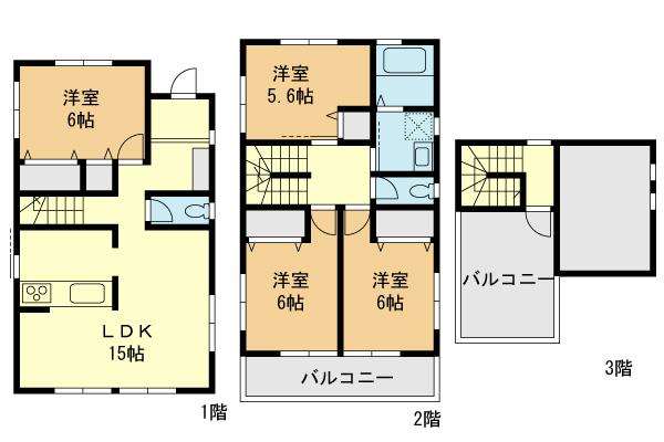Floor plan. (B Building), Price 37,800,000 yen, 4LDK, Land area 99.43 sq m , Building area 101.05 sq m