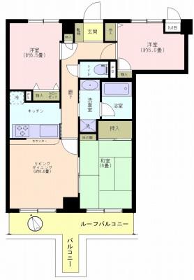 Floor plan. 3LDK, Price 17.8 million yen, Footprint 66.1 sq m , Balcony area 1.57 sq m