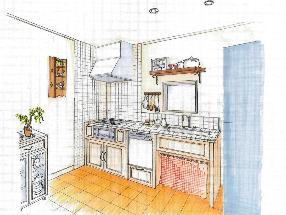 Rendering (introspection). New series "Le Bricolage (Le ・ Kitchen image view of bricolage) "