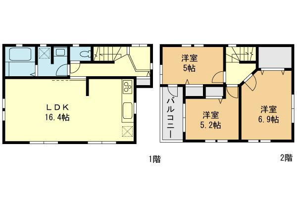 Floor plan. 30,962,000 yen, 3LDK, Land area 99.33 sq m , Building area 79.38 sq m floor plan