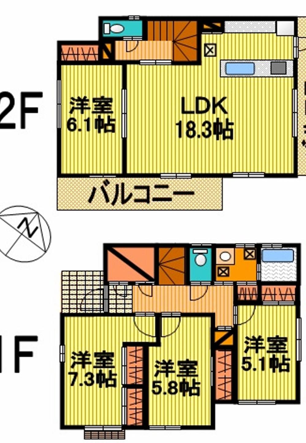 Floor plan. (C Building), Price 38,500,000 yen, 4LDK, Land area 169.85 sq m , Building area 103.5 sq m