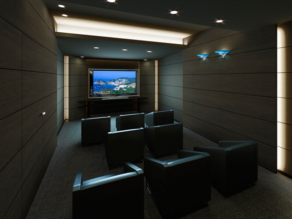 Shared facilities.  [Theater room stocked with equipment as a family of cinema] Theater room that was installed a large screen and full-fledged audio equipment. Favorite movie is, of course, To record family events, You can also enjoy Screening. (Rendering)