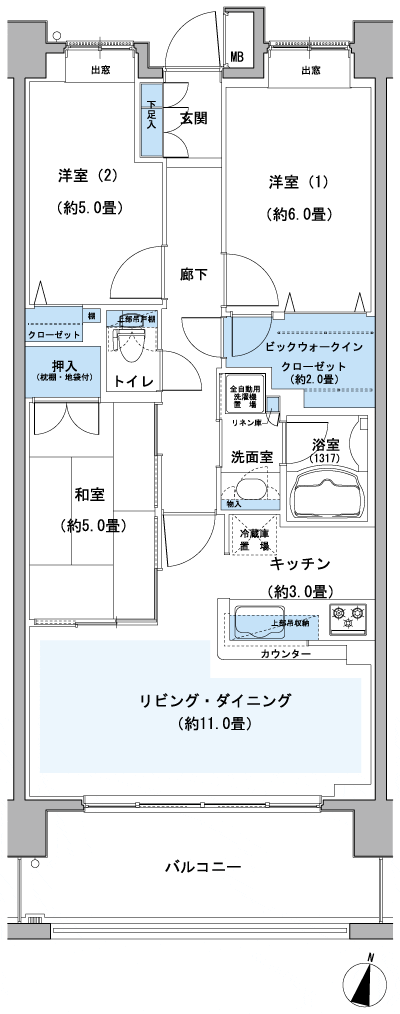 Floor: 3LDK + BW, the occupied area: 70.19 sq m, Price: 38,480,000 yen, now on sale