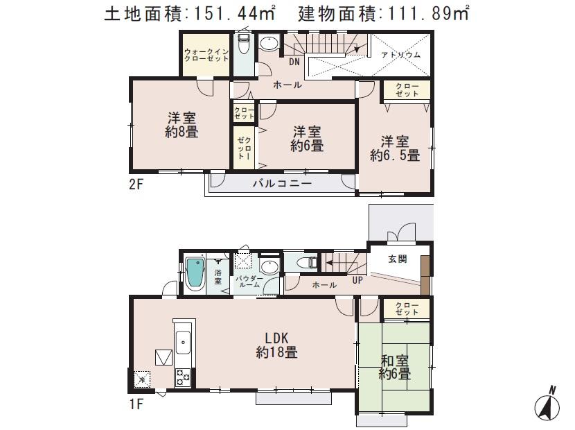 Floor plan. 37,800,000 yen, 4LDK, Land area 90.64 sq m , Building area 90.39 sq m