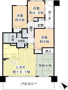 Floor plan. 4LDK, Price 36,800,000 yen, Occupied area 74.71 sq m , Balcony area 15.4 sq m