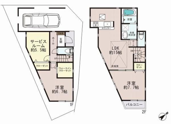 Floor plan. 31,043,000 yen, 2LDK + S (storeroom), Land area 82.78 sq m , Building area 99.56 sq m