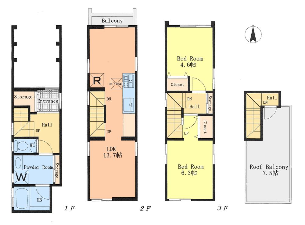 Floor plan. 28,958,000 yen, 2LDK, Land area 45.16 sq m , Building area 82.96 sq m