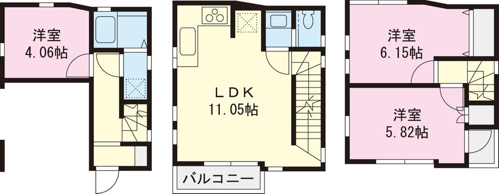 Floor plan. (A Building), Price 28,658,000 yen, 3LDK, Land area 41.79 sq m , Building area 65.01 sq m
