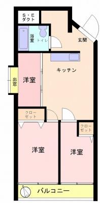 Floor plan. 3K, Price 6.8 million yen, Occupied area 49.53 sq m