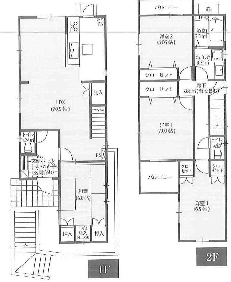 Floor plan. (A Building), Price 38,800,000 yen, 4LDK, Land area 100.65 sq m , Building area 127.82 sq m