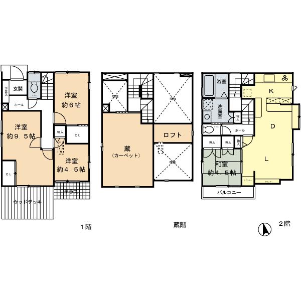 Floor plan. 43,800,000 yen, 4LDK, Land area 127.48 sq m , Building area 124 sq m